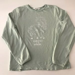 H&M Unicorn Curious and Brave long Sleeve Shirt